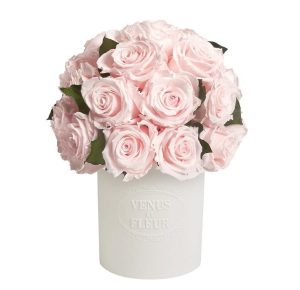 Fleura Vase[TEST] - Eternity® Roses & Leaves _ Pearl